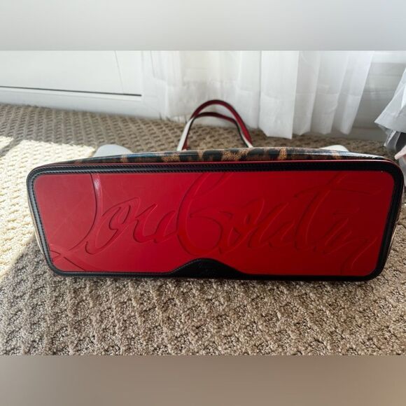 **RARE** AUTH CHRISTIAN LOUBOUTIN AMBRE LEOPARD TOTE BAG - Picture 3 of 15